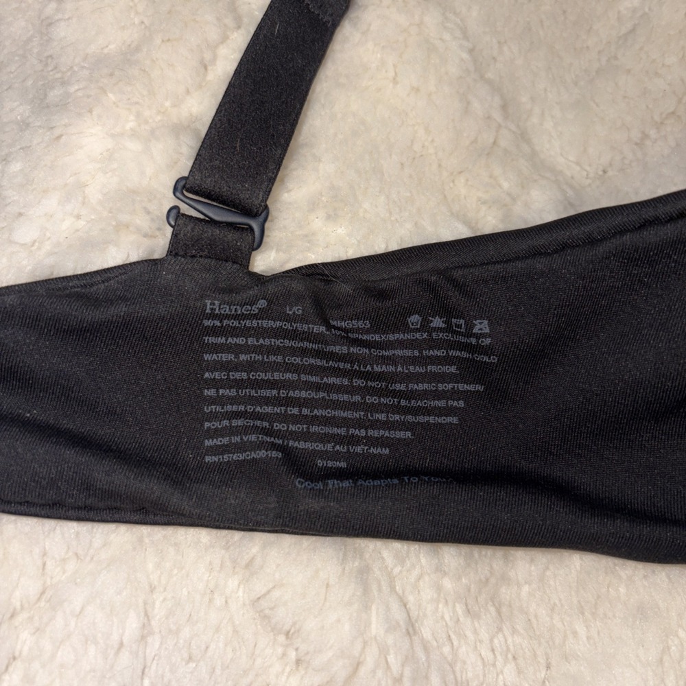 Hanes Size large Women's Back Closure Brass (2) Black/Beige - Picture 8 of 10